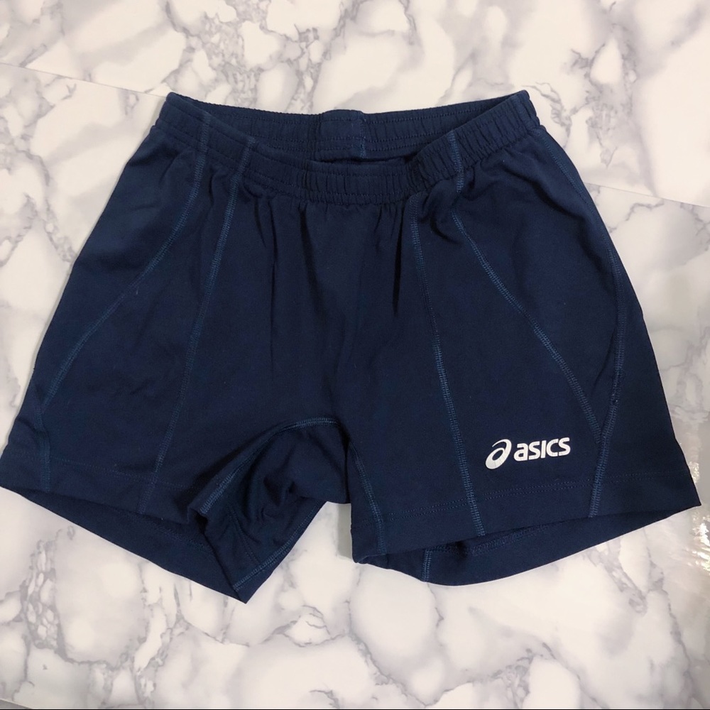 Navy Blue Asics Spandex Spanks shorts